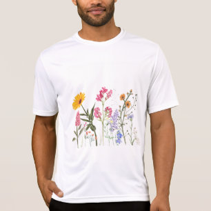 Camiseta Flores silvestres, hermosas flores botánicas vinta