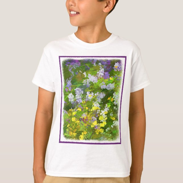 Camiseta Flores silvestres Impasto Pintura - Arte de flores (Anverso)
