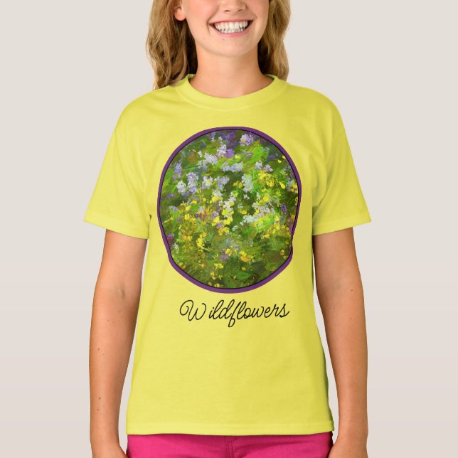 Camiseta Flores silvestres Impasto Pintura - Arte de flores (Anverso)