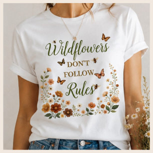 Camiseta Flores silvestres no siguen reglas Gráfico boho na