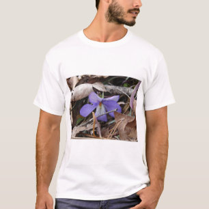 Camiseta Flores silvestres Pájaros Violeta de pies Terraza