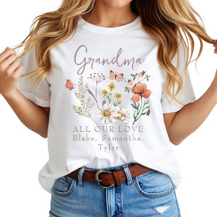 Camiseta Flores silvestres personalizadas para la abuela