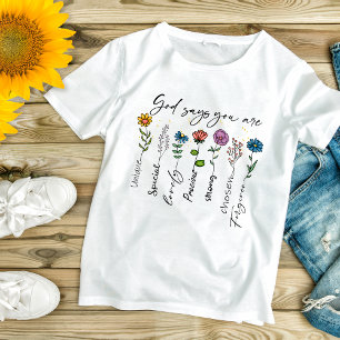 Camiseta Flores silvestres religiosas cristianas Inspirador
