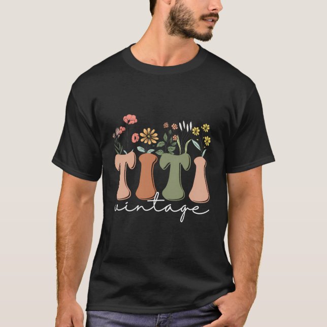Camiseta Flores Silvestres Titi Floral Día De La Madre Vint (Anverso)
