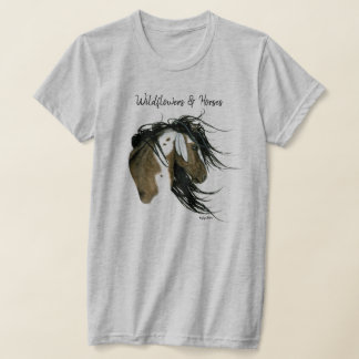 Camiseta Flores silvestres y caballos Arte para atrapar sue
