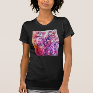 Camiseta FLORES SIMILARES blanco morado brillante rosa