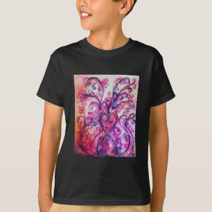Camiseta FLORES SIMILARES blanco morado brillante rosa
