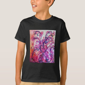 Camiseta FLORES SIMILARES blanco morado brillante rosa