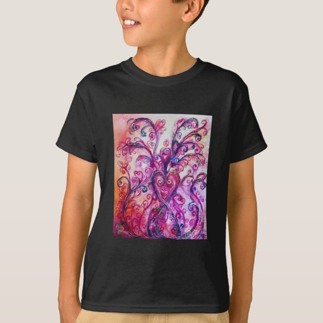 Camiseta FLORES SIMILARES blanco morado brillante rosa (Anverso)