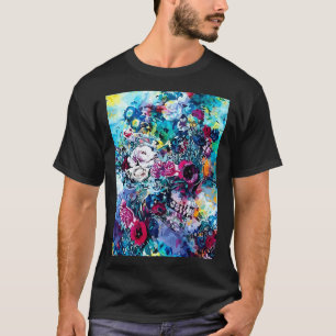 Camiseta Flores Skull Azúcar Floral Oscuro Arte Grunge Aest
