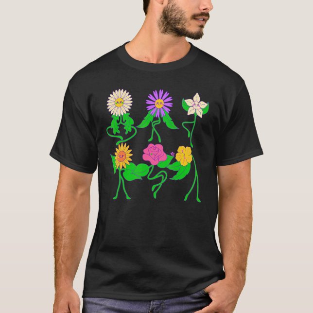 Camiseta Flores Sonrientes Cuestas Excelentes Para Primaver (Anverso)
