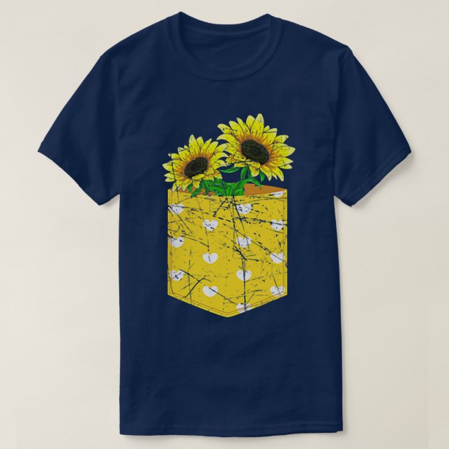 Camiseta Flores Sunshine Flores Cuestas Bolsillo Hippie Sun (Diseño del anverso)