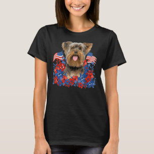Camiseta Flores Terrier Independiente de Yorkshire Perro Am