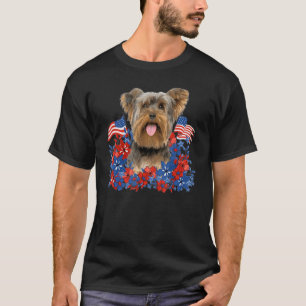 Camiseta Flores Terrier Independiente de Yorkshire Perro Am