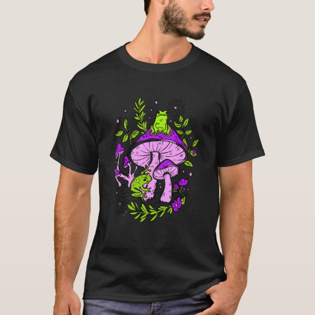 Camiseta Flores Toadstool Hut Purple Frogs (Anverso)