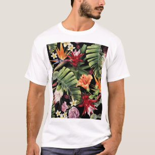Camiseta Flores tropicales: acuarela sin costura floral