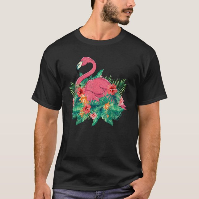 Camiseta Flores tropicales animales Flores de pájaro Floral (Anverso)