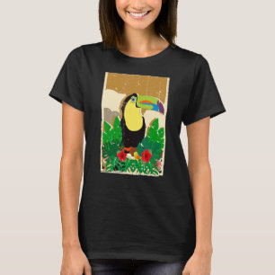 Camiseta Flores Tropicales De Aves Lluvias Lluvias A