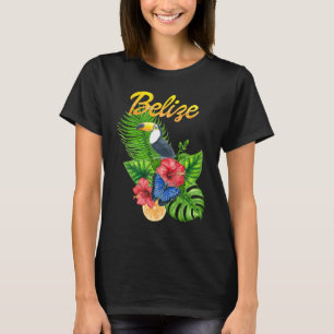 Camiseta Flores tropicales de aves toscanas Belice Travel S