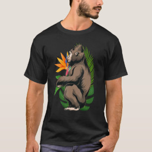 Camiseta Flores tropicales de mono de mono exótico animal