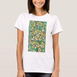 Camiseta Flores tropicales de orquídeas amarillas Pintado F