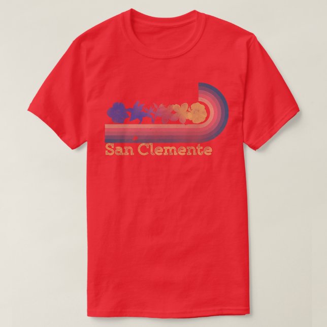 Camiseta Flores tropicales de San Clemente estilo Surf de l (Diseño del anverso)