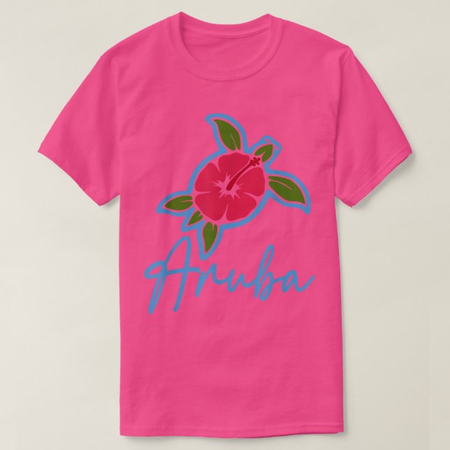 Camiseta Flores tropicales de tortuga marina Aruba 2022 Vac (Diseño del anverso)