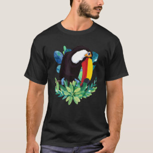 Camiseta Flores tropicales Exótica Animal Floral Toucan