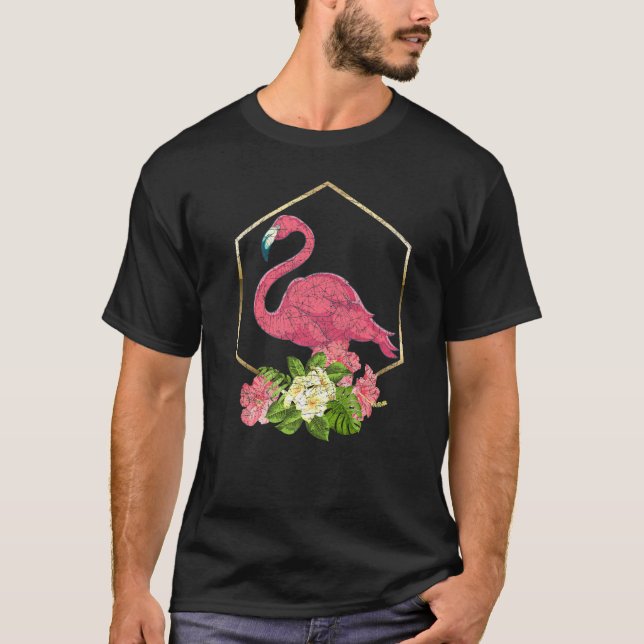Camiseta Flores Tropicales Exóticas De Aves Animales Floral (Anverso)