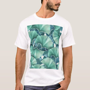 Camiseta Flores tropicales, hojas, fondo sin costura