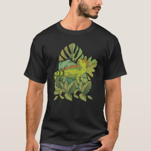 Camiseta Flores tropicales Mascota Reptile Lizard Iguana an