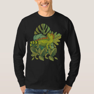 Camiseta Flores tropicales Mascota Reptile Lizard Iguana an
