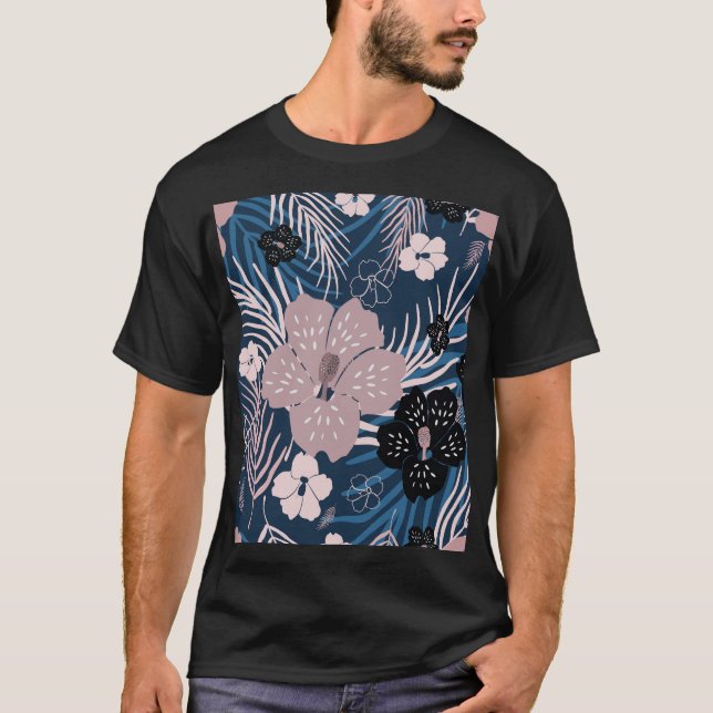 Camiseta Flores tropicales Palm Leaves Textura (Anverso)