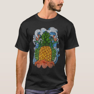 Camiseta Flores tropicales Piña de manzana de piña