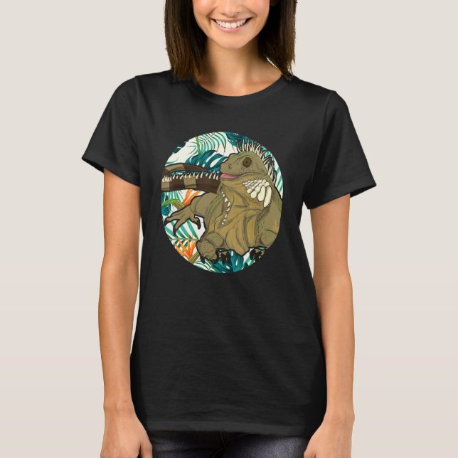 Camiseta Flores tropicales Reptiles Animal Exótico Lizard I (Anverso)