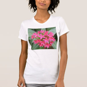 Camiseta Flores Tropicales Rosa Brillantes En Camisas