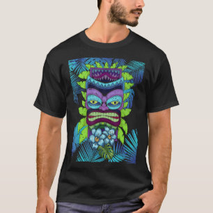 Camiseta Flores tropicales tiki polinesias Hawaii Luau