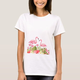 Camiseta Flores Tropicales Y Flamencos-32146