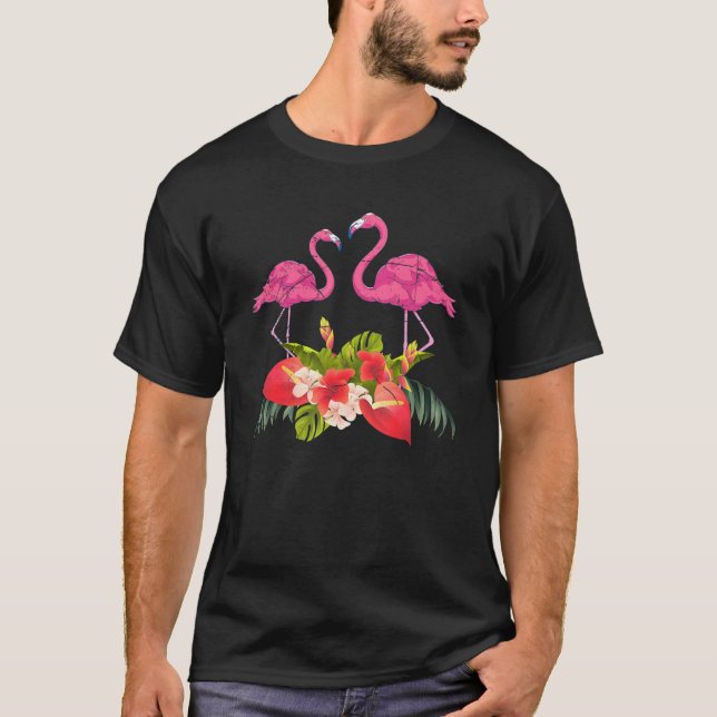 Camiseta Flores tropicales Zoológico Animal Exótico Ave Per (Anverso)