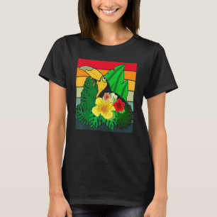 Camiseta Flores tropicales Zoológico Pájaro Exótico Animal 