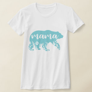 Camiseta Flores turquesas de Mama Bear