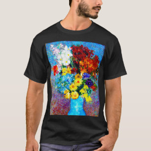 Camiseta Flores Van Gogh en una maleta azul