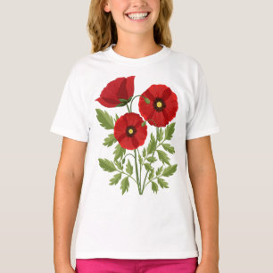 Camiseta Flores veraniegas alegres con adormidera
