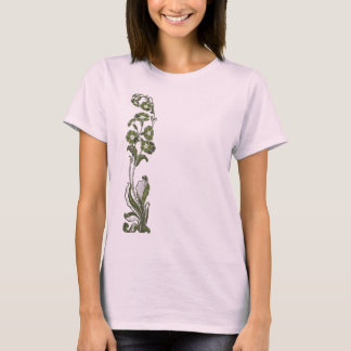 Camiseta Flores verdes oscuras (frontal y posterior)