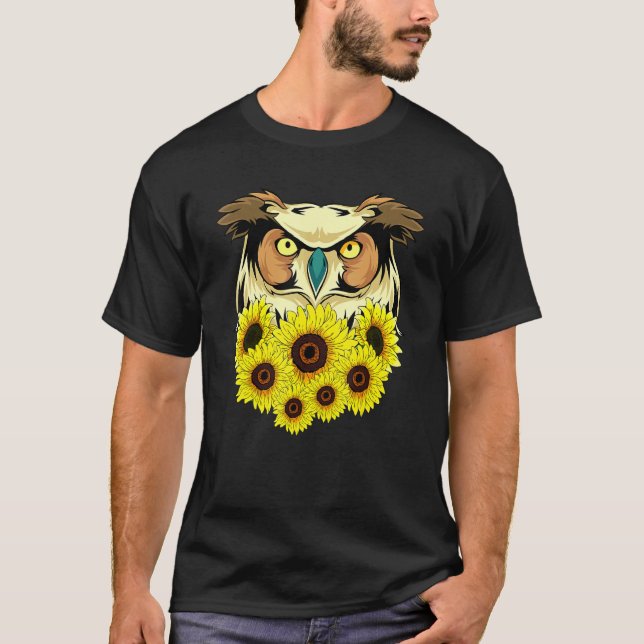 Camiseta Flores Wise Bird Floral Forest Animal Sunflower (Anverso)