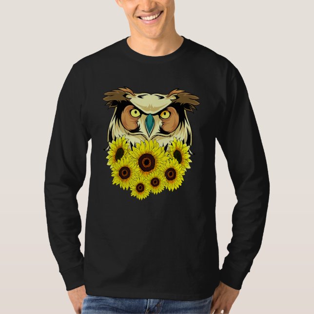 Camiseta Flores Wise Bird Floral Forest Animal Sunflower (Anverso)
