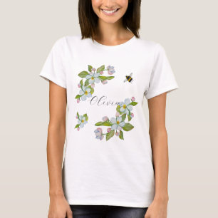 Camiseta Flores y abejorros en el jardín acuático.