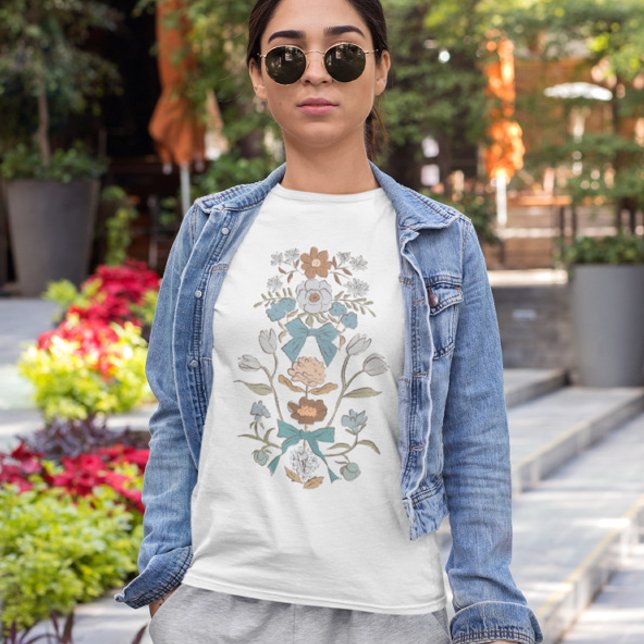 Camiseta Flores y arcos azules (Subido por el creador)