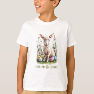 Camiseta Flores y bultos de color de agua de Pascua