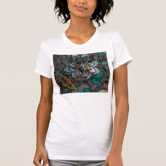 CAMISETA FLORES Y CAMPANAS RETRAS ÚNICAS DEL DISEÑO